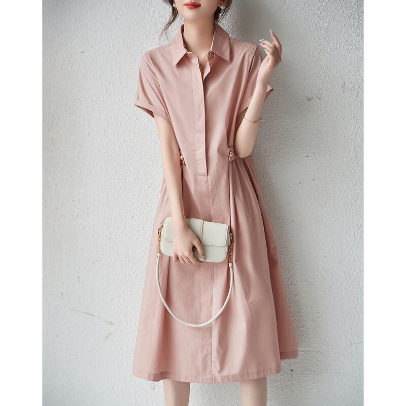 Demana Women's Poplin Cotton Mid-Length Shirt Dress