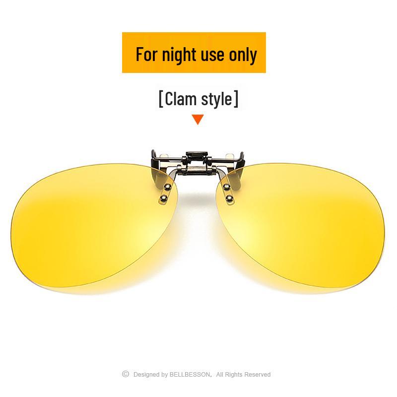 Polarisierte Nachtsicht-Aufsteckbrille, Blendfreie Brille für Tag/Nacht zum Autofahren für Myopie, Unisex