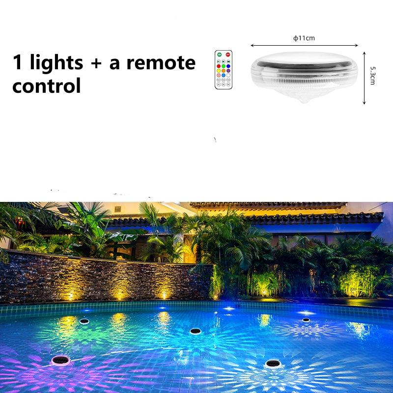 Solar Rechargeable Floating Pool Lights(2 Pack), Pool Lights That Float with Remote Control, 9 Lighting, Timing Mode, IPX7 Water
