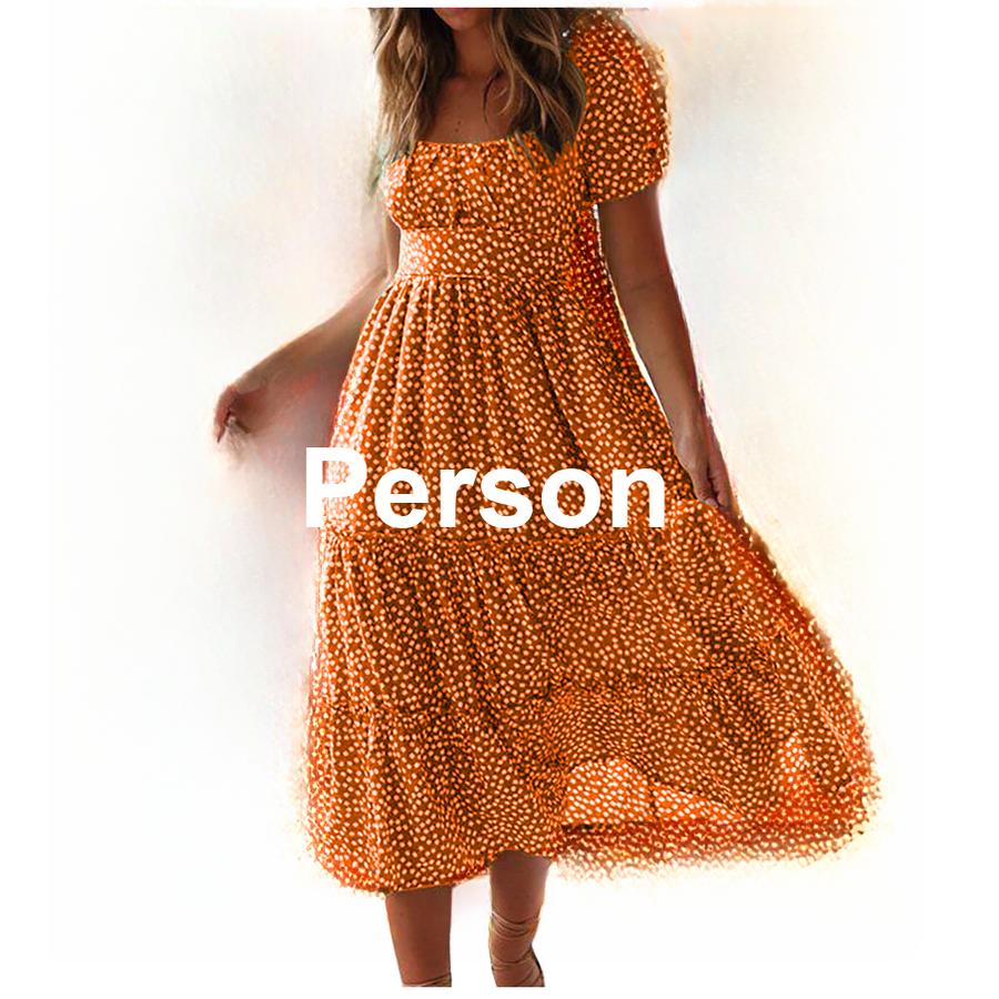 New Wish Floral Bubble Sleeve Ruched Dress Long Dress