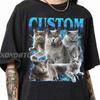 Custom Pet Vintage and Kids Tshirt, Custom Retro Cat Bootleg T-and Kids Tshirt, Personalized Graphic Tee