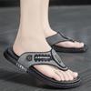 Men Flip Flops Hiking Sandals Leather Outdoor Summer White Black Wide Palm Blue Beach Shoes Plus Size Open Toe Plus Size