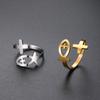 Cazador Christian Jesus Fish Cross Open Rings for Women Stainless Steel Adjustable Finger Rings Jewelry Birthday Protection Gift