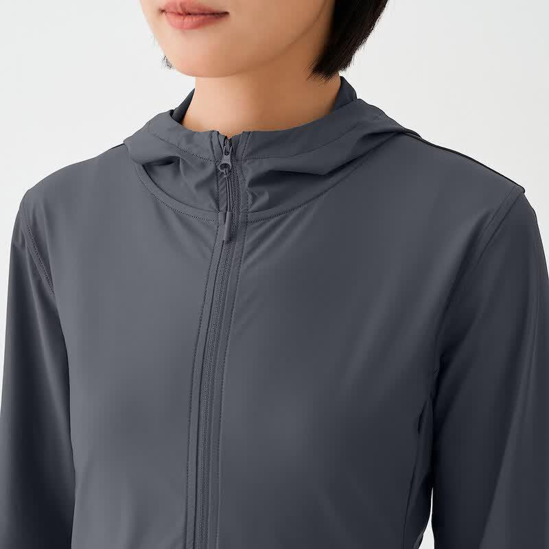 MUJI Women's UV Protection Cool Touch Lightweight Zip Hoodie