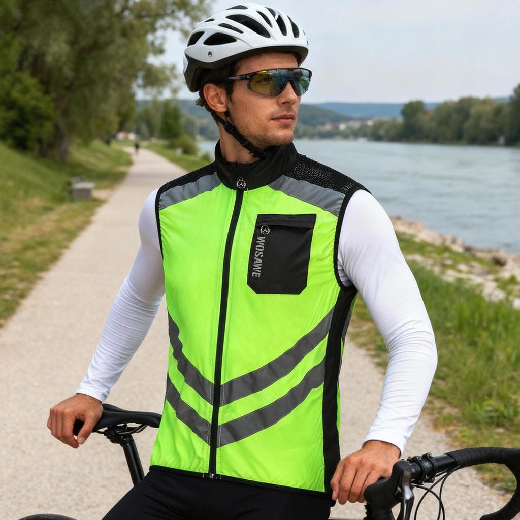 WOSAWE Fahrradweste, ärmellos, winddicht, reflektierende Kleidung