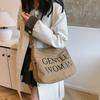 Letter Large Capacity Canvas Bag 2025 Autumn and Winter Niche Messenger Bag Bag