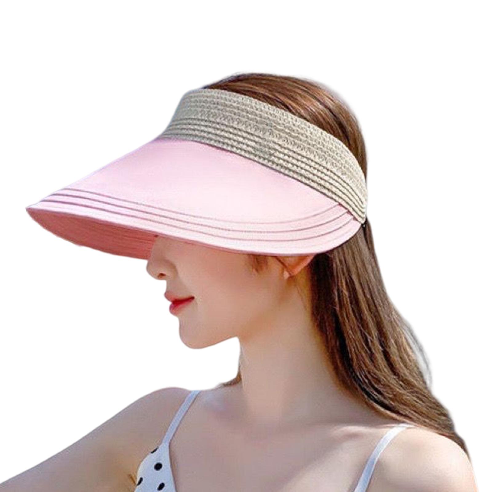 Summer Sun Visor Hat Golf Cap Summer Hat Uv Protection Beach Visor Sun Hat Straw Sun Visor Wide Brim Women Visor Hat