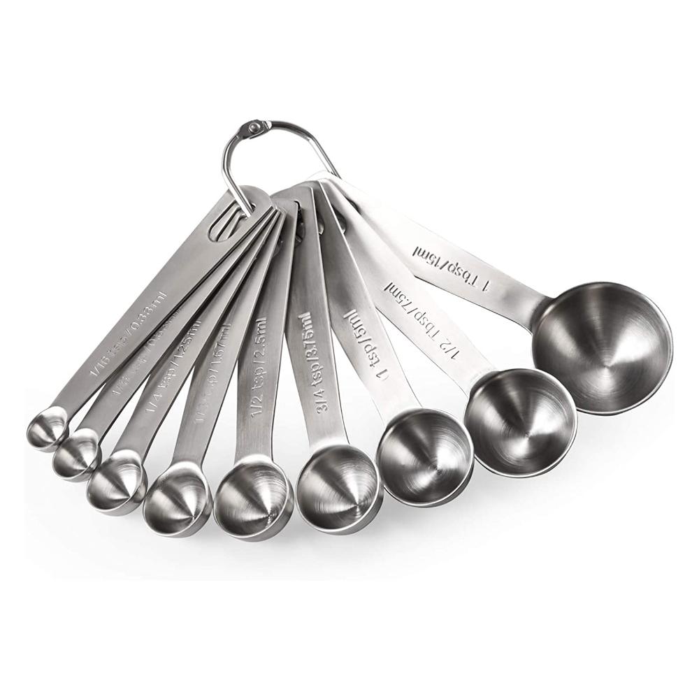 

Stainless steel measuring spoon set, including American and metric measuring spoons, for measuring dryness and liquid compositio Other