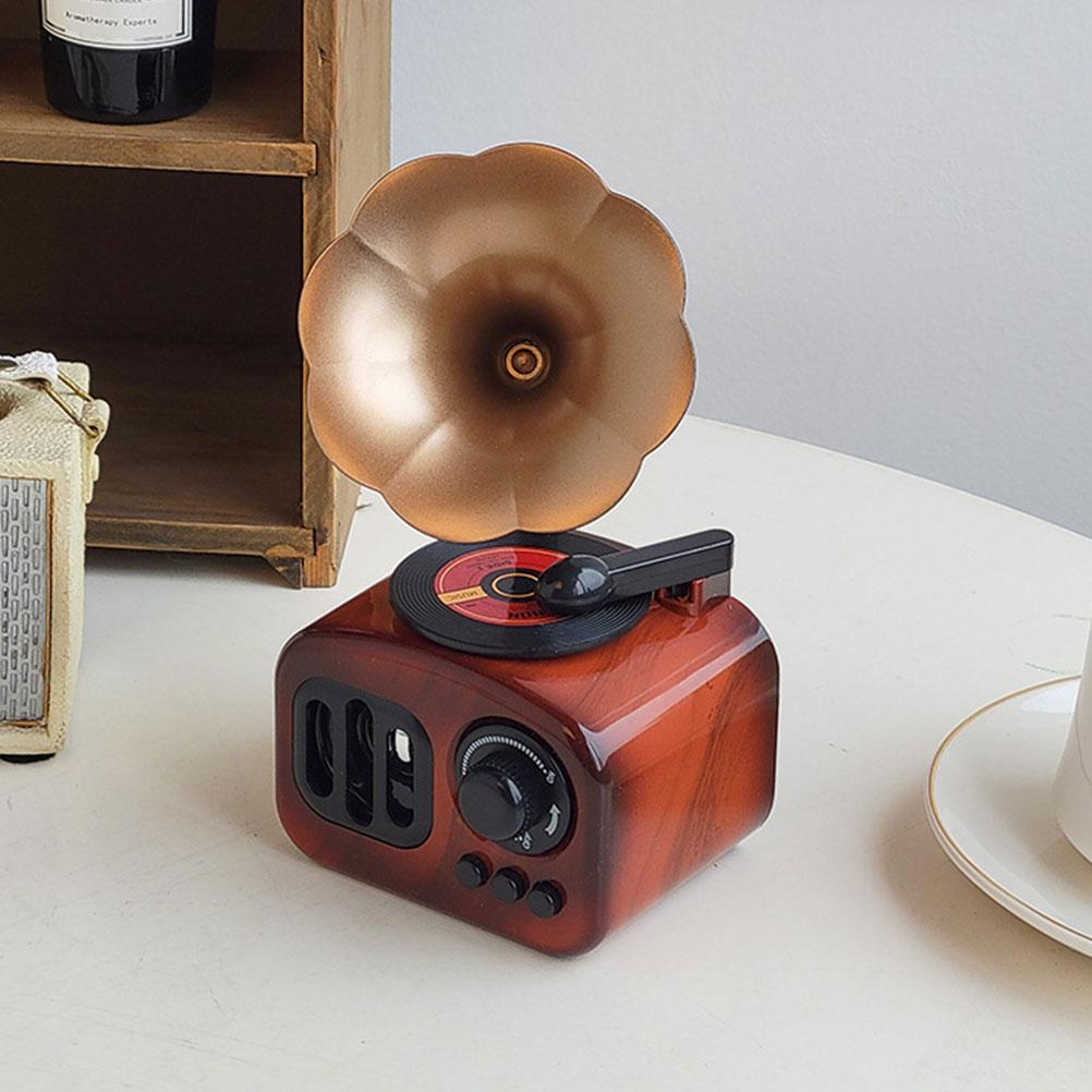 Gramophone Music Box Novel Plastic Gift for Housewarming Desktop Decor Office Adorn Decorative Vintage Delicate Adornment