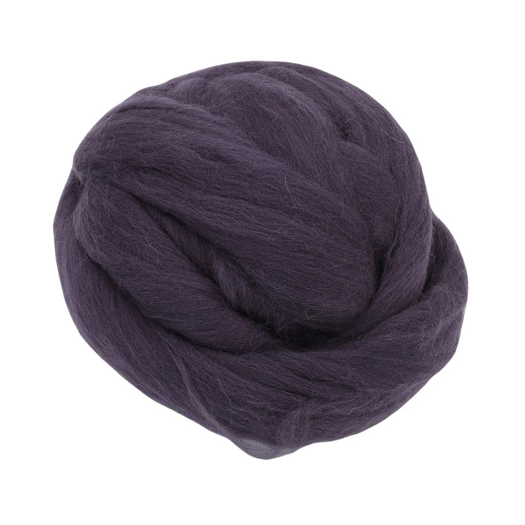 Wool Roving 200g Dark Gray Soft Wool Roving Yarn for Felting Blending Weaving Crafting
