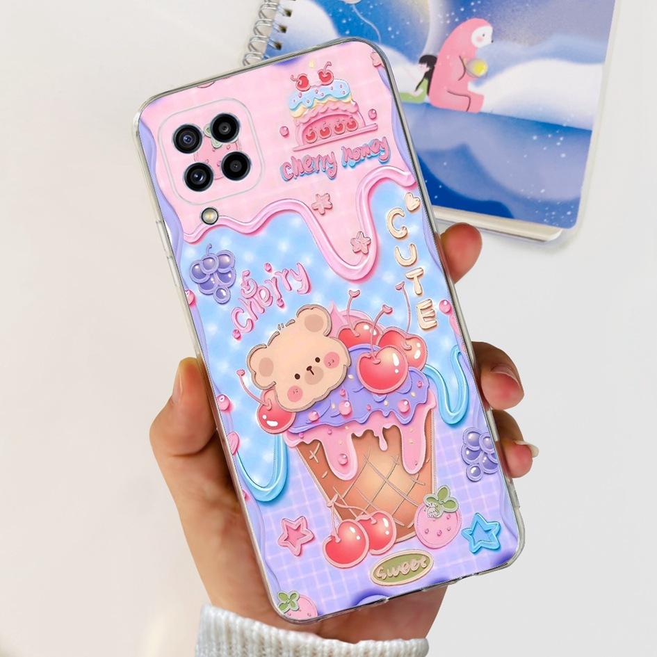 For Samsung Galaxy M32 Case SM-M325F Cover Popular Flower Clear Silicone Soft TPU Funda For Samsung M32 4G M 32 GalaxyM32 Bumper