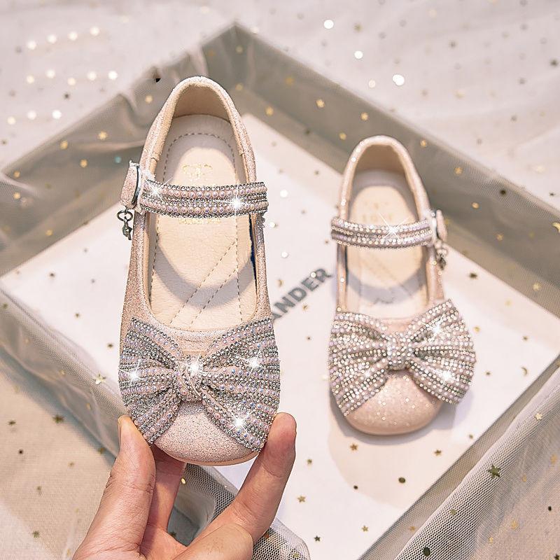 

Girls Princess Shoes Autumn New Style Little Girls High Heels Soft Sole Fashion Baby Girl Shoes Small Leather Shoes Trendy 36Inner Length22.5cm рожевий