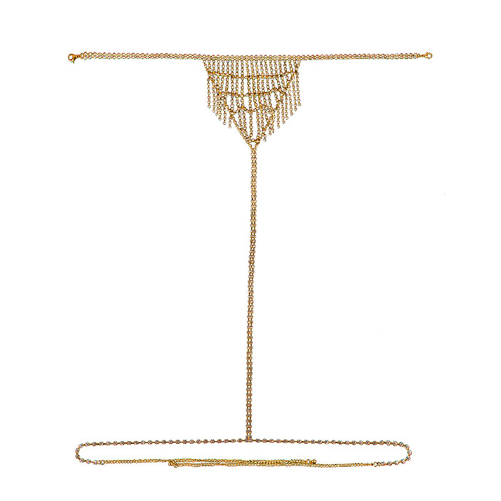 

Fashionable Rhinestones Embellished Waist Chain Body Jewelry Accessory for Trendy Women Adjustable Body Jewelry