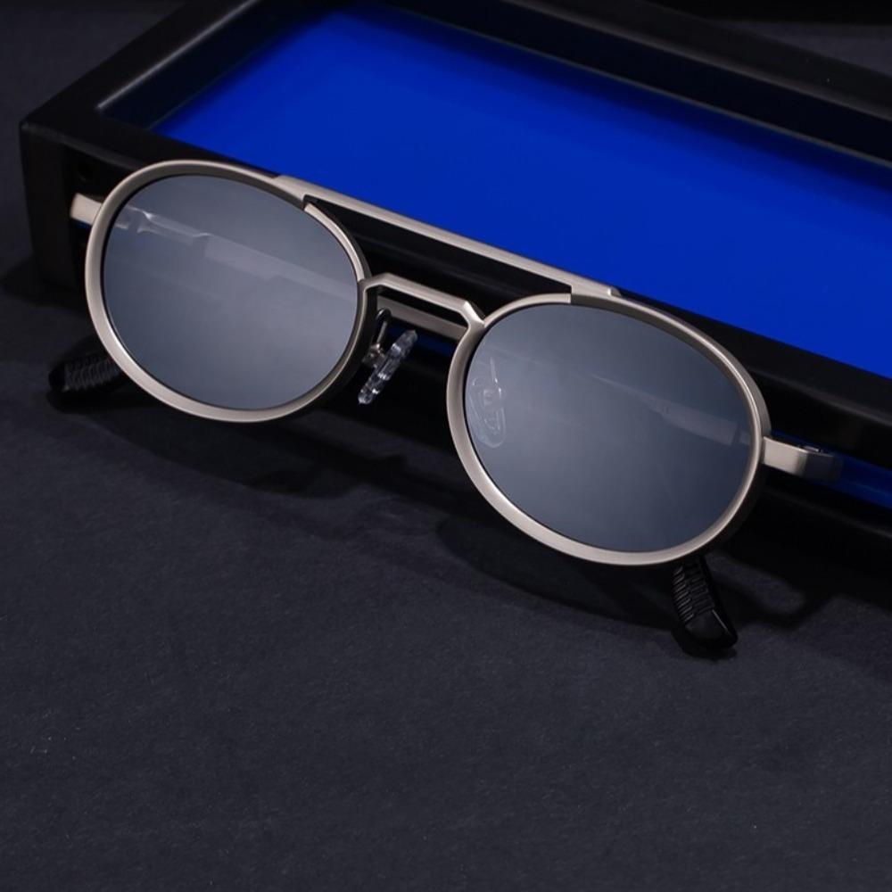 Round Metal Eyewear Double Beam Steampunk Sunglasses Punk UV400 Sun Glasses  Holiday