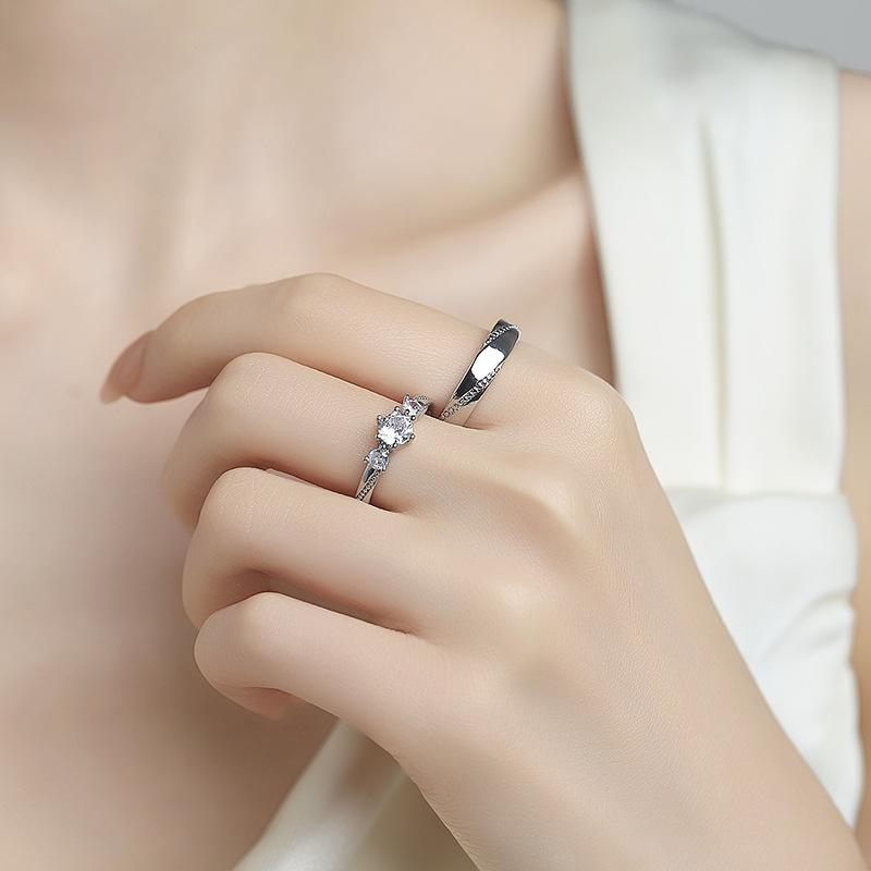 2026 Love At First Sight Ring, Plain Ring, Index Finger Ring, Light Luxury, High-end Couple Ring, Adjustable Marriage Proposal Ring, New Accessories