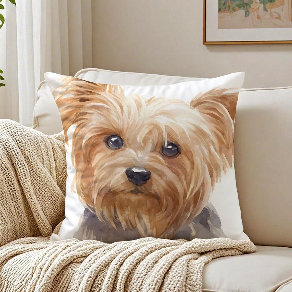 NICE CUTE Yorkshire Terrier dog Cushion Cover Pillowcase Antidustmite living Room Sofa Decor Cushion Room