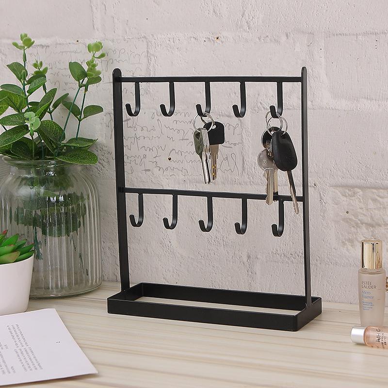 2 Tier Metal Jewelry Display Stand Earring Necklace Holder Organizer Rack Multipurpose Jewelry Storage for Dresser Vanity Table