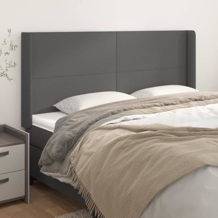 VidaXL Headboard with Ears Grey 203x16x118-128 Cm Faux Leather3119412