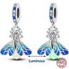Charms Beads 925 Sterling Copper Pink Butterfly Luminous Firefly Chameleon Heart Charm Fit Original Bracelet DIY Holiday Zircon