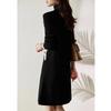 Black Semi-turtleneck Knitted Dress Autumn and Winter New Loose Temperament High-end Bottom Sweater Skirt