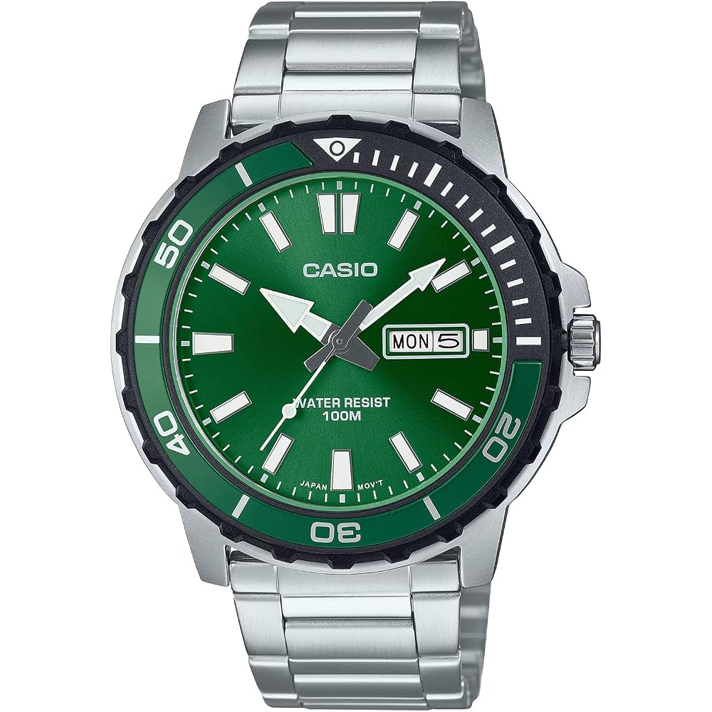 [Casio] CASIO Standard Men s Quartz Watch, 10 ATM Water Resistant, MTD-125D-3AV, Green, International Model [Parallel Import]