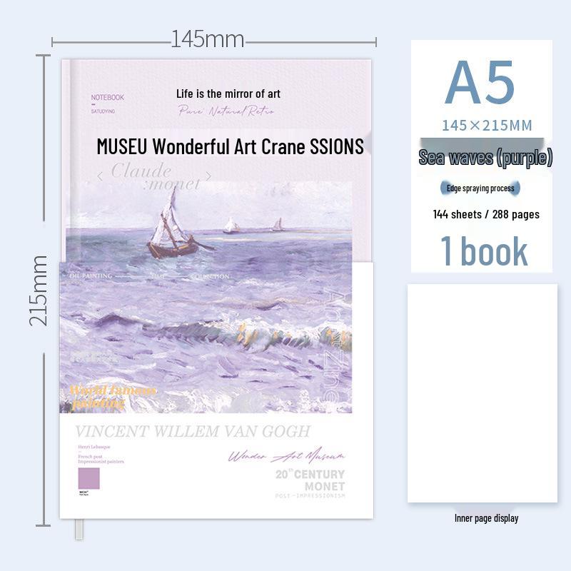 

Shiguang Gold Foil Notebook: Art Museum Oil Painting Landscape Memo Book