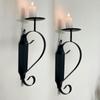 2 Stück Eisen Wandhänger Liebe Kerzenhalter Hohl Kurvendesign für Zuhause Schlafzimmer Wohnzimmer Wanddekoration Weihnachtsgeschenk
