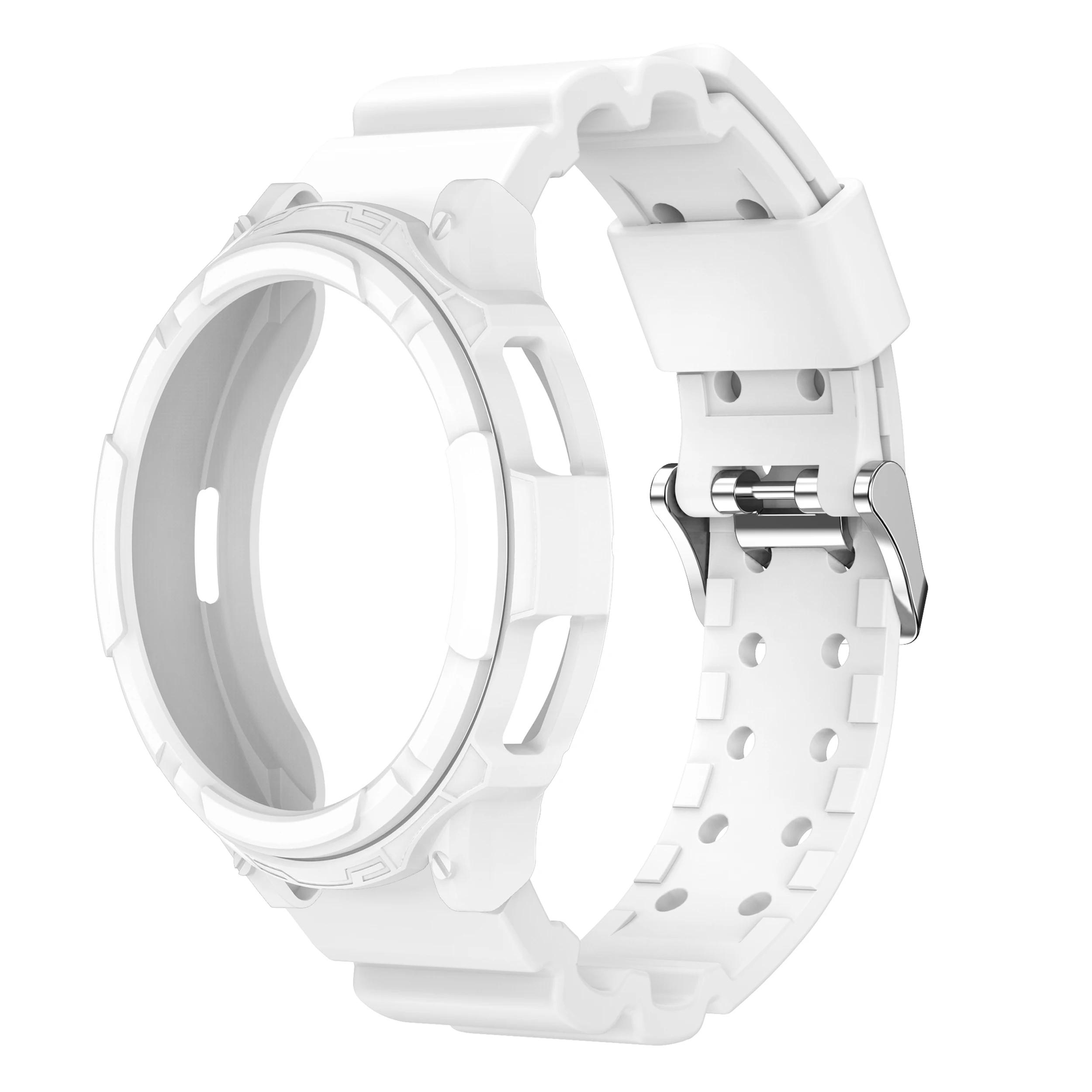 

Case+Strap for Samsung Galaxy Watch 6 Classic 43mm 47mm Band Protective Cover Silicone Bracelet For 6 Classic Modification kit Watch 6 Classic 47mm білий