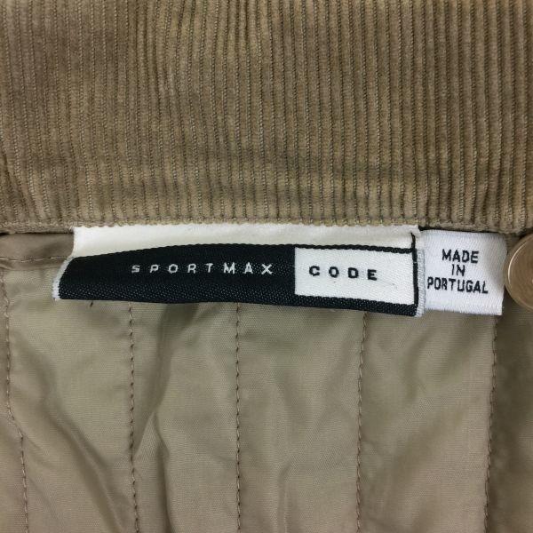 Mit Einlage! SPORT MAX CODE Corduroy Blouson Größe CH36 JI40 Braun(GEBRAUCHT)