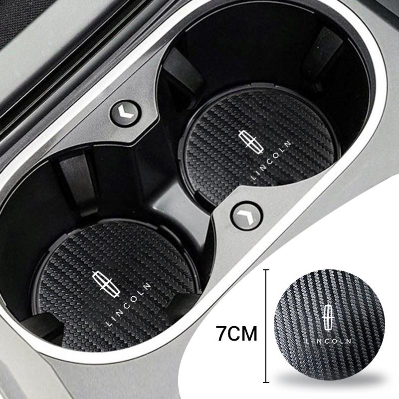 For Lincoln Navigator Continental Nautilus Aviator MKZ MKT 2pcs Car Drink Bottle Hoder Mat Sift-proof Protector Pad Non-Slip Mat UU111