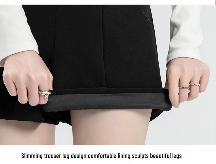 2024 Summer Women's High-Waist Korean Style A-Line Wide Leg Shorts