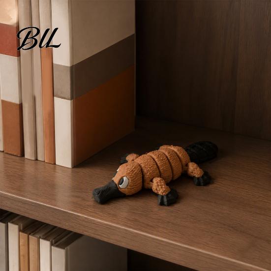 Articulated Platypus Fidget Toy 3D Printed Figurine, Flexible Joint Toy, Cute Sensory Figurine Animal Desktop Ornament for Home Office, Novelty Stress