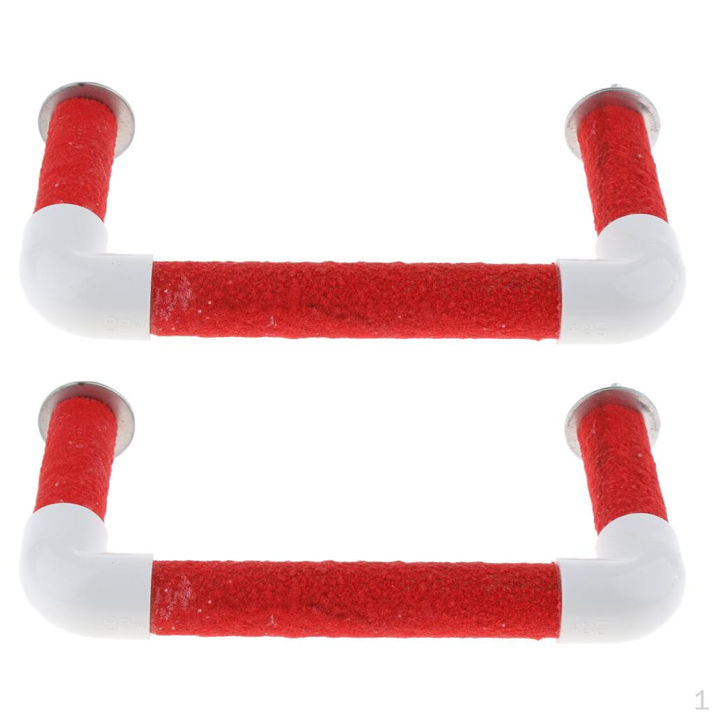 Toy Wood Perch Paw Grinding for Parrot Macaw African Greys Budgies Parakeet Cockatoo Cockatiels Red S