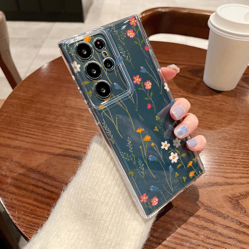 Little Flower Pattern Phone Case For Samsung Galaxy S26 S25 S24 S23 Ultra S22 Plus S24 S21 FE S25 Edge Clear Silicone Soft Cover