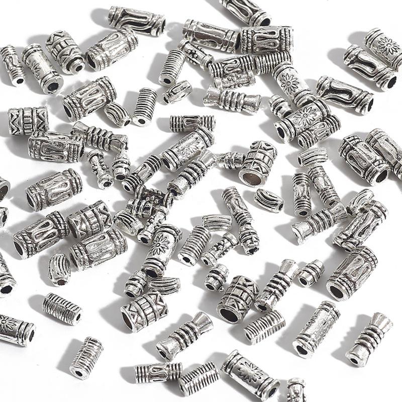 DIY Alloy Cylinder Spacer Beads & Caps for Bracelets & Necklaces