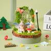 Multicolor Landscape DIY Material Kit Resin Wood Base DIY Miniature Landscape Ornaments Cartoon Statue Mini Size