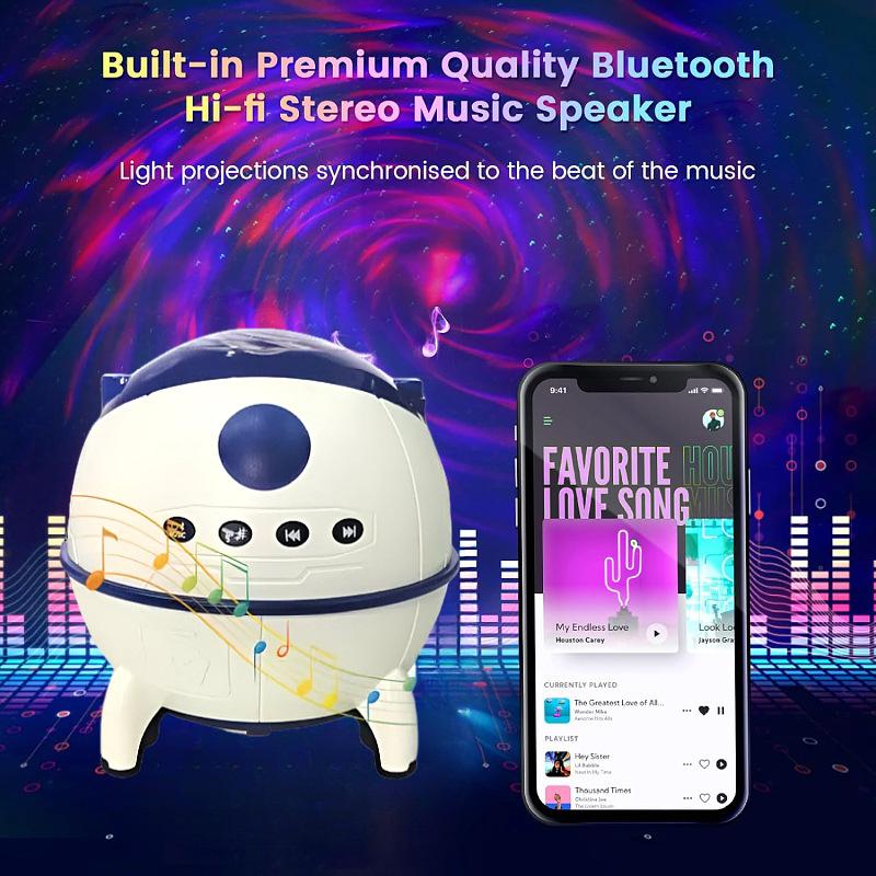 Kreatives Aurora Projektorlicht Bluetooth Lautsprecher Raumkapsel Nachtlichter für Schlafzimmerdekoration