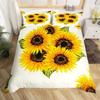 Sunflower Duvet Cover Set Polyester Comforter Cover Pink Tie Dye Bedding Set Yellow Petal Floral For Kids Girls Women King Size