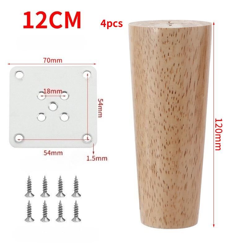 4pack Natural Solid Wood Furniture Leg Table Feets Wooden Cabinet Table Legs Fashion Furniture Hardware Replacement for Sofa Bed