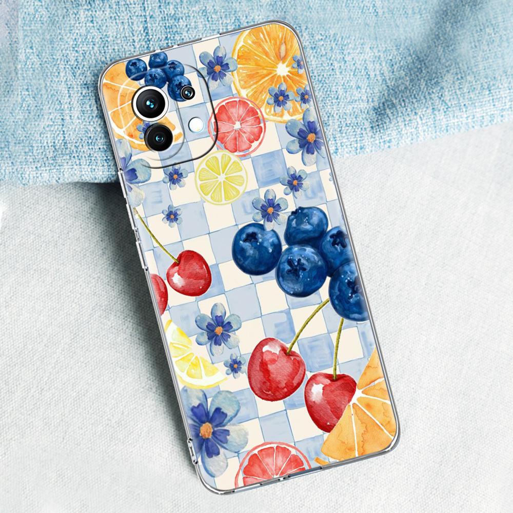 Case For Xiaomi Mi 15 14 13 12 11 Lite 15T 13T 12T Pro Poco X7 X6 X5 Pro 5G X3 NFC F7 F6 F5 Cover Summer Fruits Lemon Print
