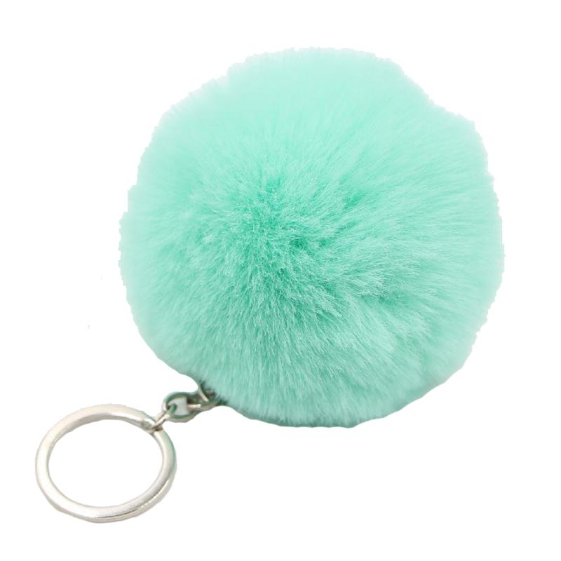 Colorful Pompoms Keychains Fluffy Plush Ball Faux Fur Keyring for Women Girl Hat Shoes Jewelry Bag Charms Accessories