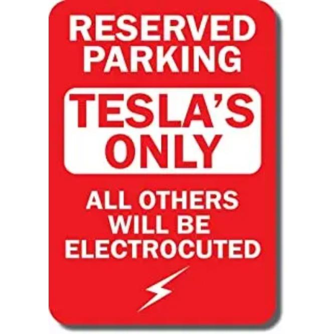 Voss Collectables Знак  Только для парковки автомобилей Tesla  Алюминиевый Знак Всепогодный с УФ-защитой 20x30cm（7.8x11.8inch）