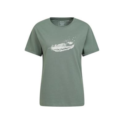 Womens/Ladies Wave Feather Organic Loose T-Shirt