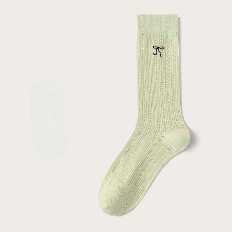 Summer Mesh Breathable Mid-calf Socks for Women, Trendy Thin Pile Socks, Pure Cotton Boneless Women's Socks