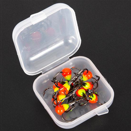 10Pcs/Box Mini Ice Fishing Hook Rust-resistant High Carbon Steel Good Toughness Solid Treble