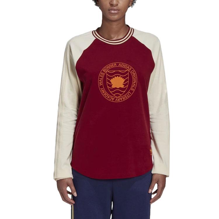 adidas x Wales Bonner Graphic Long-Sleeve T-Shirt Collegiate Burgundy Unisex Tops Red HC1651