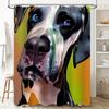 Creative Watercolor Dog Bathing Room Decor Shower Curtain Waterproof Bathroom Home Decoration Wall Hanging Art Print in Blue Bla