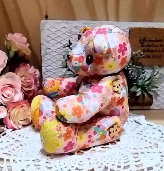 [USED] Hanachiyo-chan Little Bear Teddy Bear Handmade Usagi No Kuma-ya