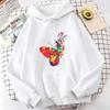 Gothic Vintage Colorful Butterfly Graphic Print Casual Women Hoodie Sweatshirt Women Autumn Winter Loose Daily Stylish Funny Top