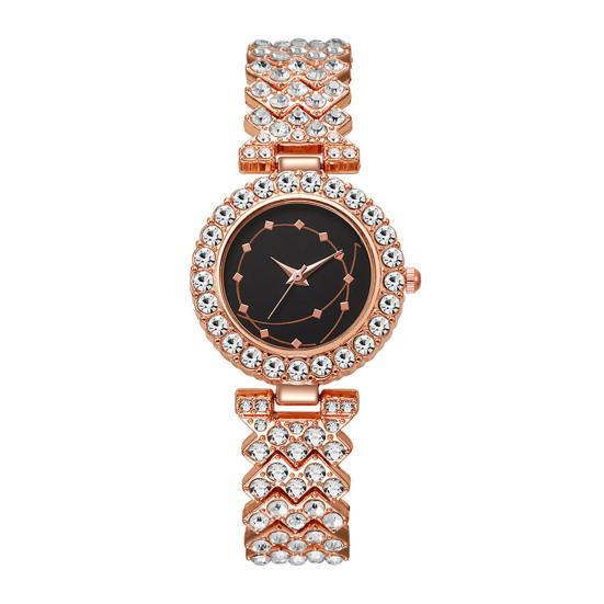 Luxury Women Bracelet Watch Round Dial Quartz Analog Watch Sparkling Rhinestone Elegant Wristwatch for Daily Wear Party Office